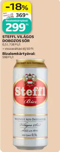 Auchan Steffl világos dobozos sör ajánlat
