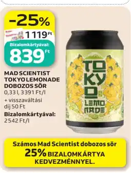 Auchan Mad scientist tokyo lemonade dobozos sör ajánlat