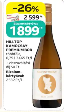 Auchan Hilltop kamocsay prémium bor ajánlat