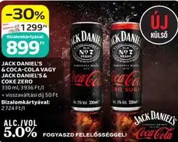 Auchan Jack daniels & Coca-Cola vagy coke zero ajánlat