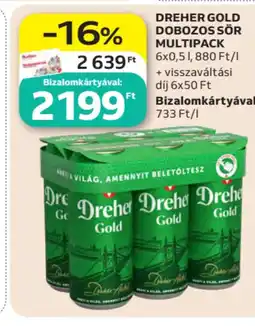 Auchan Dreher gold dobozos sör multipack ajánlat