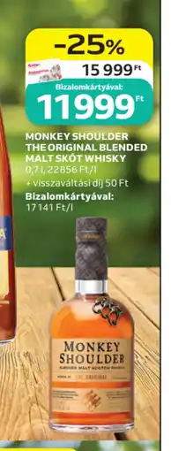Auchan Monkey shoulder the original blended malt skót whisky ajánlat