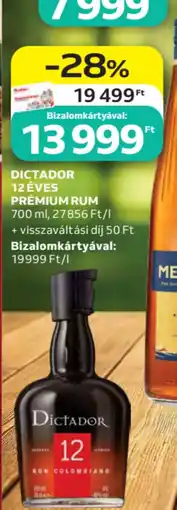 Auchan Dictador 12 éves prémium rum ajánlat