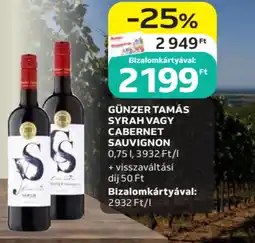 Auchan Günzer tamás syrah vagy cabernet sauvignon ajánlat