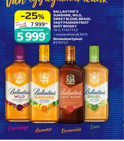 Auchan Ballantines sunshine, wild, sweet blend, brasil vagy passion fruit skót whisky ajánlat