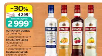 Auchan Romanoff vodka vagy likőr ajánlat