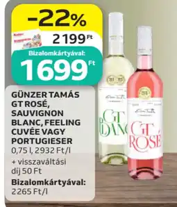 Auchan Günzer tamás gt rosé, sauvignon blanc, feeling cuvée vagy portugieser ajánlat