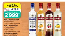 Auchan Romanoff vodka vagy likőr ajánlat