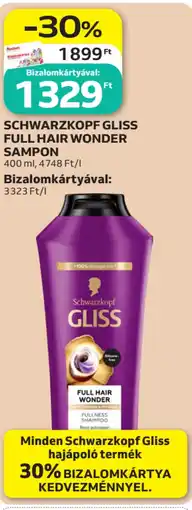 Auchan Schwarzkopf gliss full hair wonder sampon ajánlat