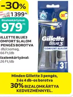 Auchan Gillette BLUE3 comfort slalom 3 pengés borotva ajánlat