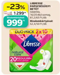 Auchan Libresse egészségügyi betét ajánlat
