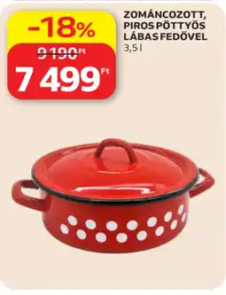 Auchan Zománcozott, piros pöttyös lábas fedővel ajánlat