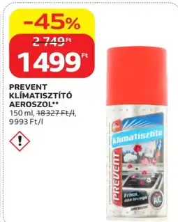 Auchan Prevent klímatisztító aeroszol ajánlat