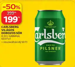 Auchan Carlsberg világos dobozos sör ajánlat