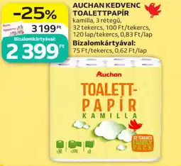 Auchan Auchan kedvenc toalettpapír ajánlat