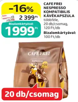 Auchan CAFE FREI NESPRESSO KOMPATIBILIS KÁVÉKAPSZULA ajánlat