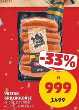 PENNY Grill & chill vastag grillkolbász ajánlat