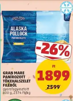 PENNY Gran mare panírozott tőkehalszelet filéből ajánlat