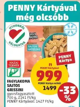 PENNY Fagylakoma sajtos grissini ajánlat