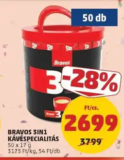 PENNY Bravos 3IN1 kávéspecialitás ajánlat