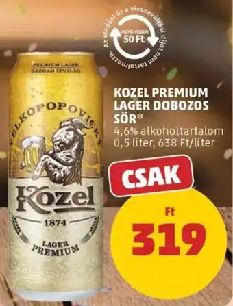 PENNY Kozel premium lager dobozos sör ajánlat
