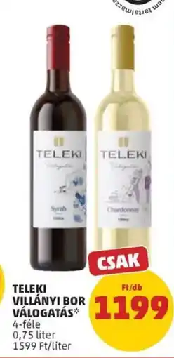 PENNY Teleki villányi bor válogatás ajánlat