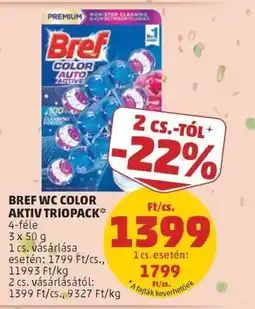 PENNY Bref wc color aktiv triopack ajánlat