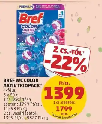 PENNY Bref wc color aktiv triopack ajánlat