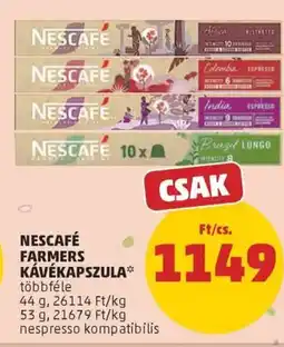 PENNY Nescafe farmers kávékapszula ajánlat