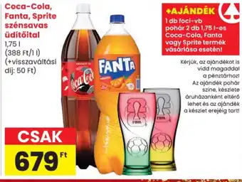 Spar Coca-Cola, Fanta, Sprite szénsavas üdítőital ajánlat