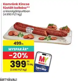 Spar Kamránk Kincse füstölt kolbász ajánlat