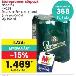 Spar Staropramen sörpack ajánlat