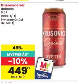 Spar Krusovice sör ajánlat