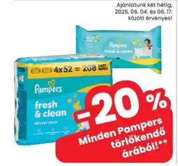 Spar Pampers törlőkendő ajánlat