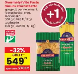 Spar Gyermelyi Vita Pasta durum száraztészta ajánlat