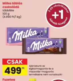 Spar Milka táblás csokoládé ajánlat