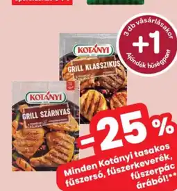 Spar Kotányi tasakos fűszersó, fűszerkeverék, fűszerpác ajánlat