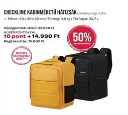 Spar Checkline kabinméretű hátizsák ajánlat