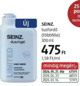 DM SEINZ. tusfürdő ajánlat