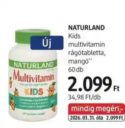 DM NATURLAND Kids multivitamin rágótabletta, mangó ajánlat
