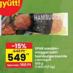 Interspar SPAR szezám-maggal szórt hamburgerzsemle csomagolt ajánlat