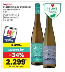 Interspar Laposa Olaszrizling, Szürkebarát ajánlat