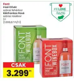 Interspar Font Irsai Olivér száraz fehérbor / Kékfrankos Rosé száraz rosébor ajánlat