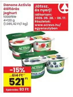 Interspar DANONE Activia élőflórás joghurt ajánlat