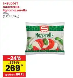 Interspar S-BUDGET mozzarella, light mozzarella ajánlat