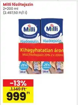 Interspar MILLI Főzőtejszín ajánlat