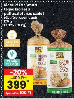Interspar RiceUP! Eat Smart teljes kiőrlésű, puffasztott rizs szelet ajánlat