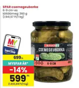 Interspar SPAR csemegeuborka ajánlat