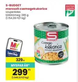Interspar S-BUDGET morzsolt csemegekukorica ajánlat
