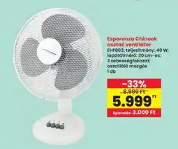 Interspar Esperanza Chinook asztali ventilátor ajánlat